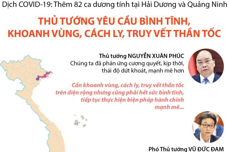 Dịch bệnh Covid-19: Thủ tướng yêu cầu bình tĩnh, khoanh vùng, cách ly, truy vết thần tốc